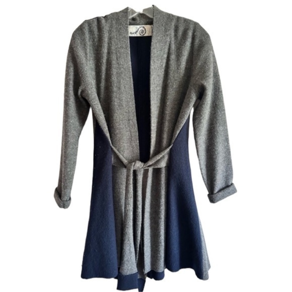 Rosie Neira - Anthropologie - Wrap Sweater - Navy & Grey
